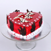 Decorated Red Heart Cake