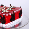 Decorated Red Heart Cake