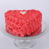 Decorated Red Heart Cake